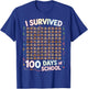 I Survived 100 Days of School Poop Theme Funny Kids Boys T-Shirt - T-Shirt | Royal