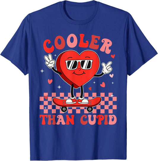 Cooler Than Cupid Valentines Day for Teens Kids Boys Girls T-Shirt - T-Shirt | Royal