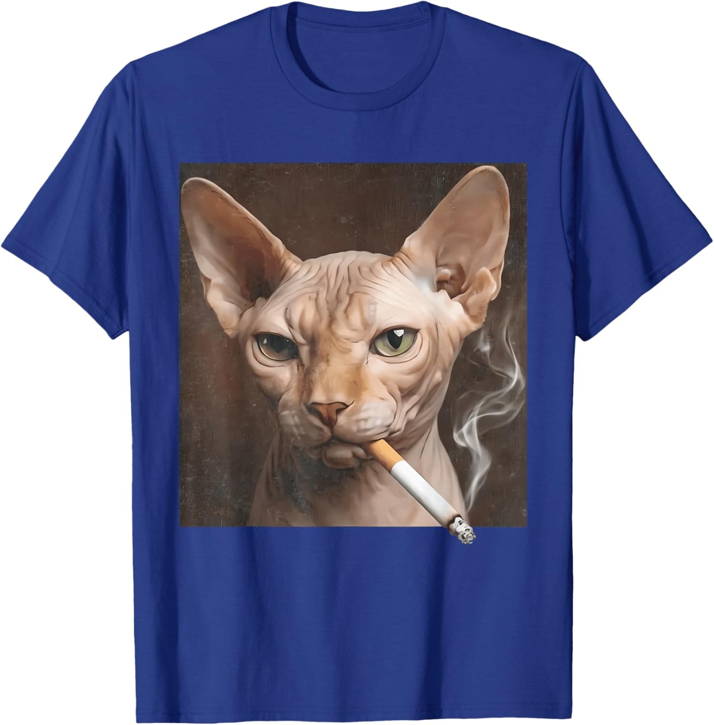 Funny Sphynx Cat Smoking Meme Lover Dog T-Shirt - T-Shirt | Royal