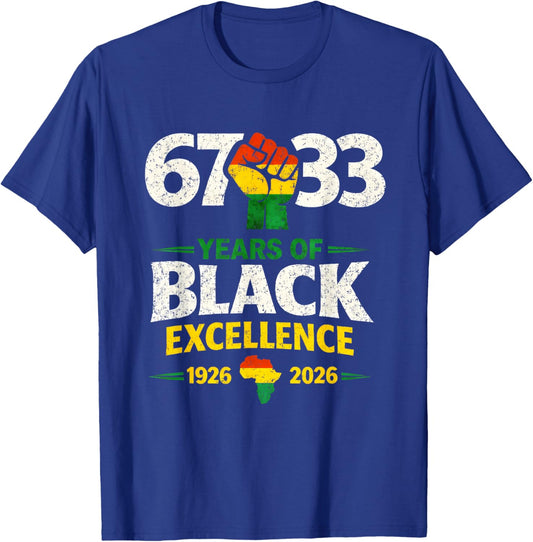100 Years of Black Excellence Africa Black History Month T-Shirt - T-Shirt | Royal