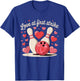 Love at First Strike Bowling Valentine Cute Heart Design T-Shirt - T-Shirt | Royal