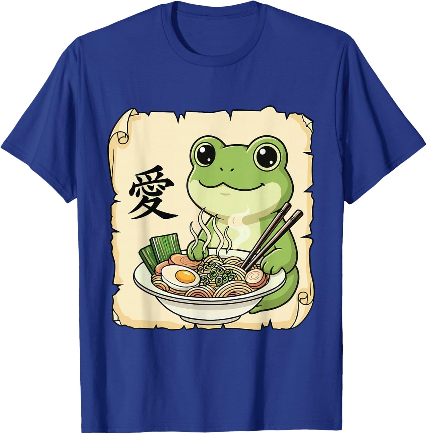 Funny Frog Ramen Kawaii Anime Japanese Graphic Women Men T-Shirt - T-Shirt | Royal