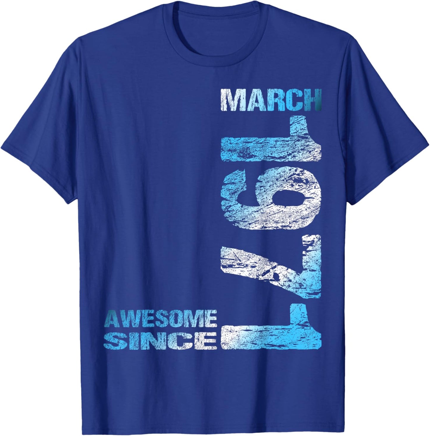 Awesome Since March 1971 55th Birthday T-Shirt - T-Shirt | Royal