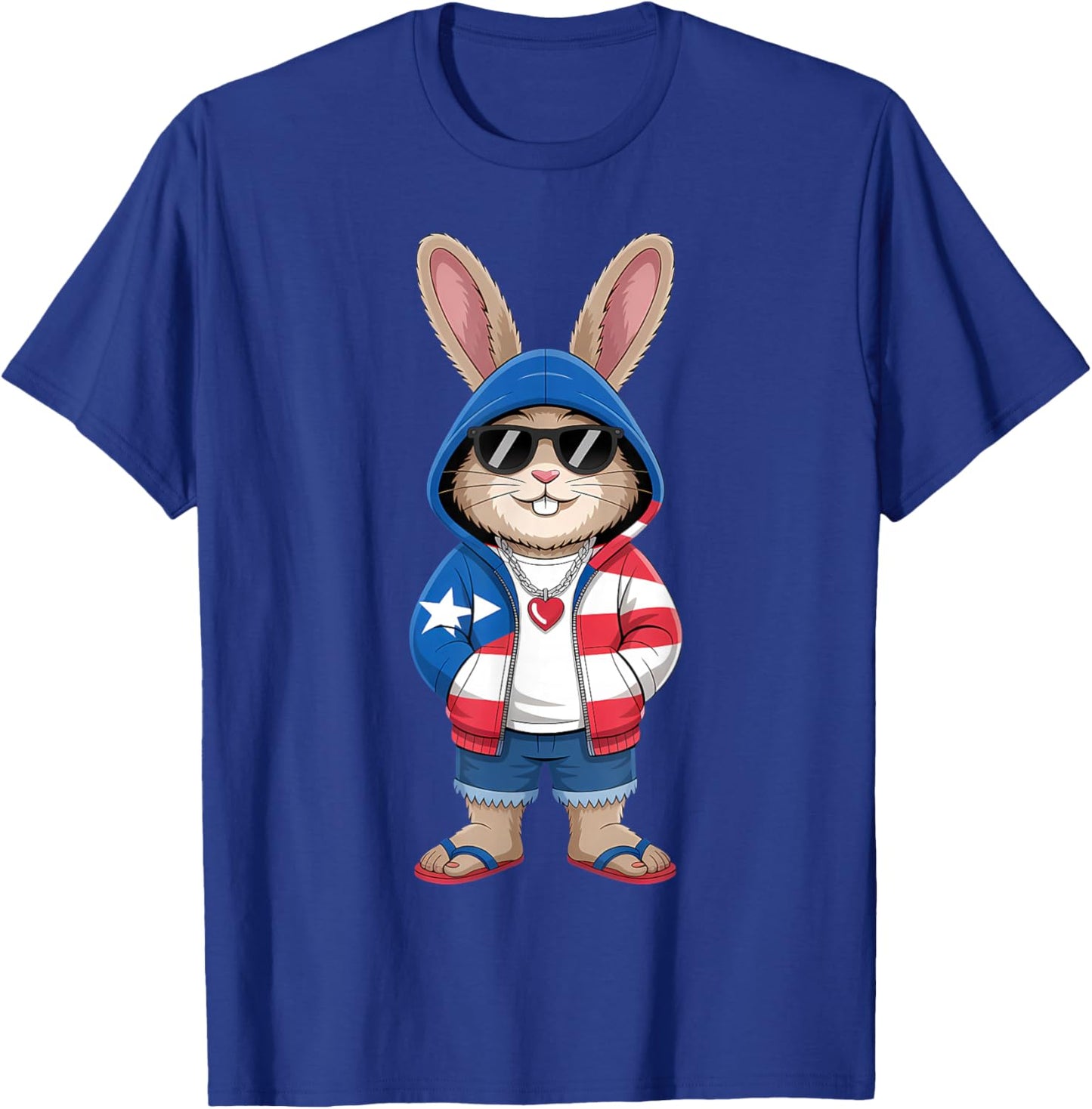 Puerto Rico Rabbit Puerto Rican Flag Bunny T-Shirt - T-Shirt | Royal