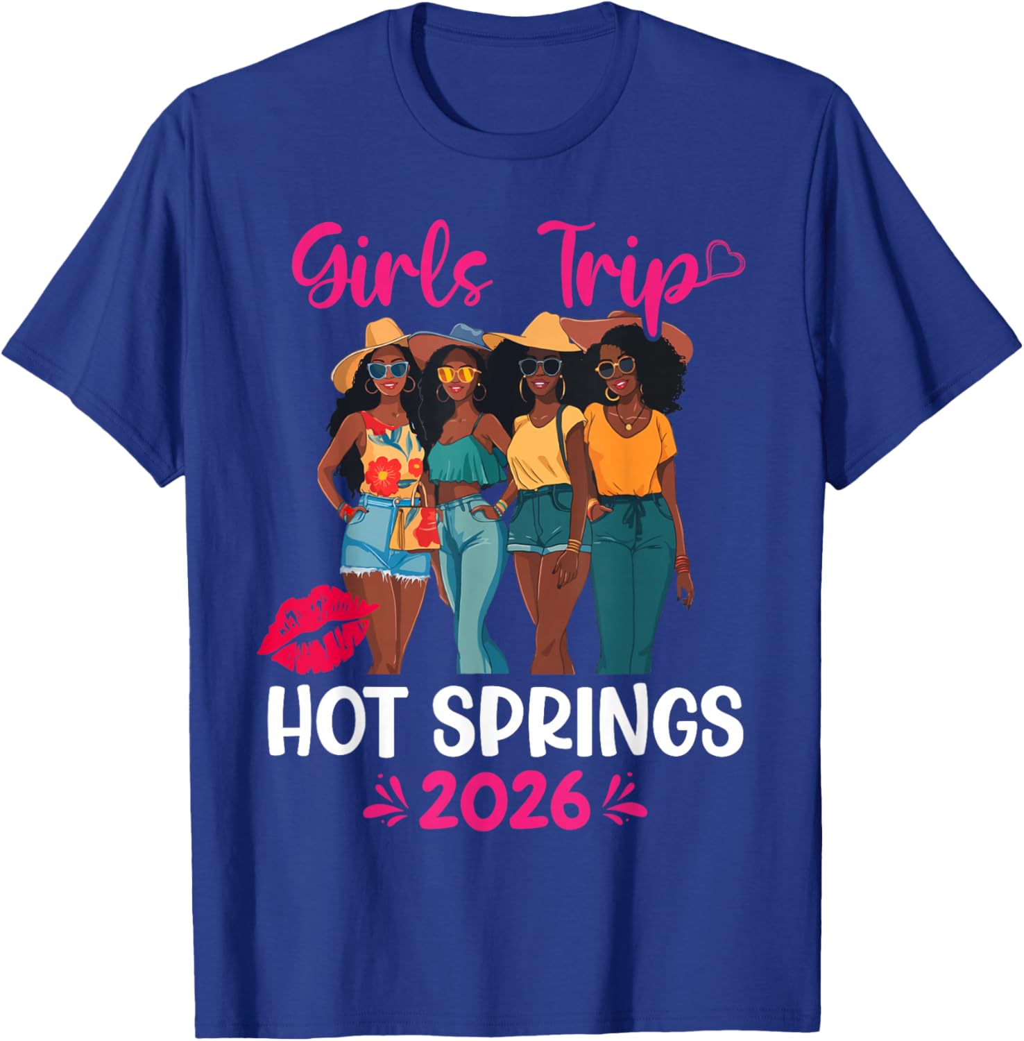 Black Girls Trip Hot Springs 2026 Vacation Matching T-Shirt - T-Shirt | Royal