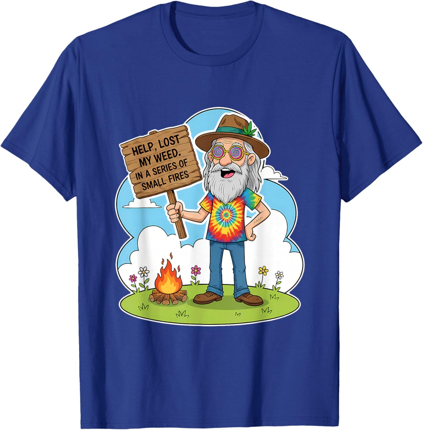Cannabis Weed Lover Smoking Stoner 420 Help Lost My Weed T-Shirt - T-Shirt | Royal