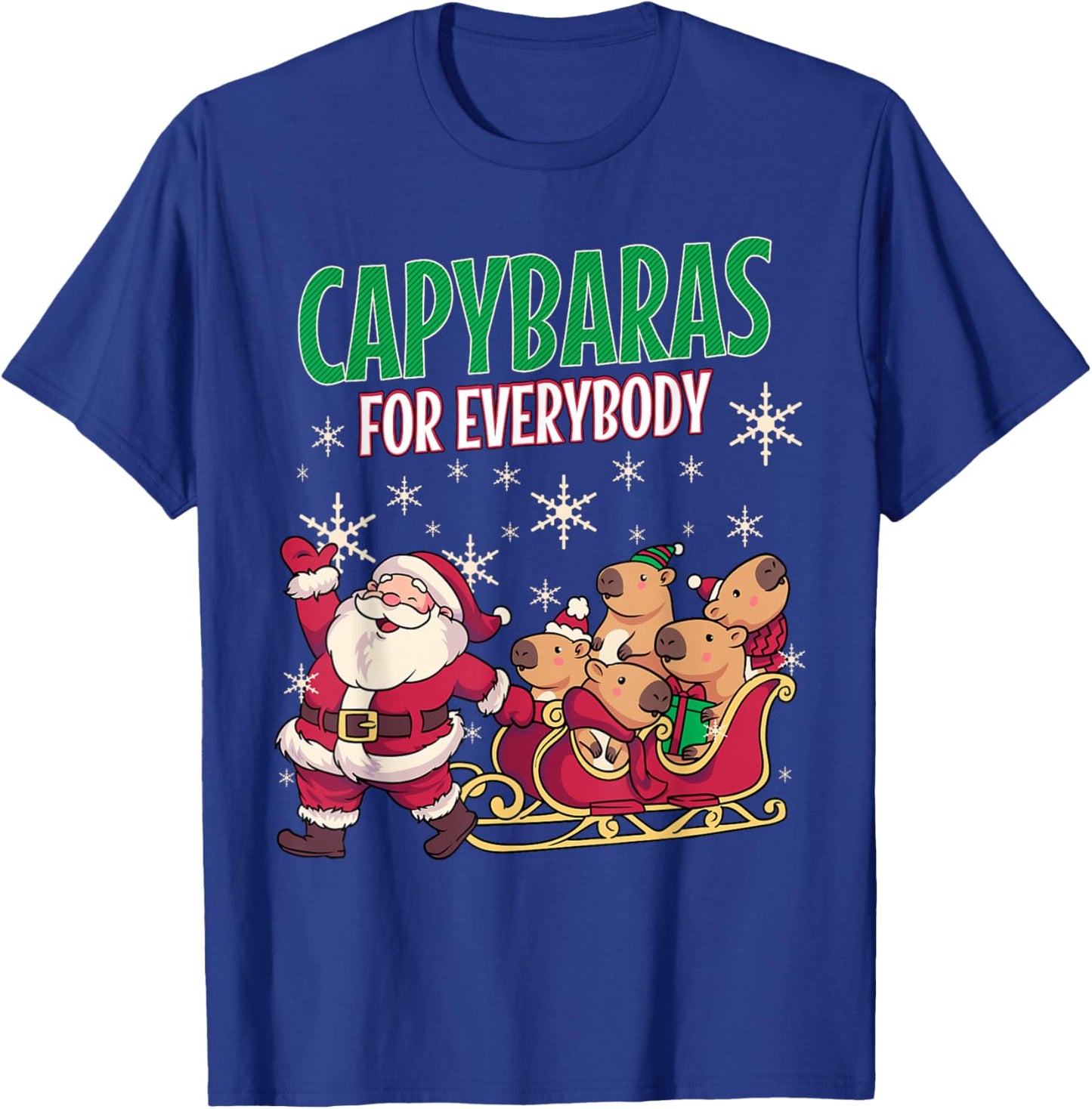 Ugly Christmas Men Kinds Women Funny Capybara T-Shirt - T-Shirt | Royal