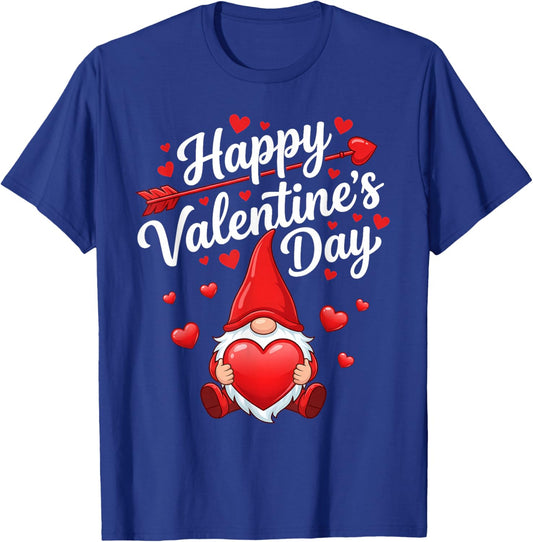 Happy Valentines Day Gnome Red Hearts Love Women Girls T-Shirt - T-Shirt | Royal