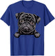 Black Pug Funny Peeking Pocket Puppy Dog Lover T-Shirt - T-Shirt | Royal