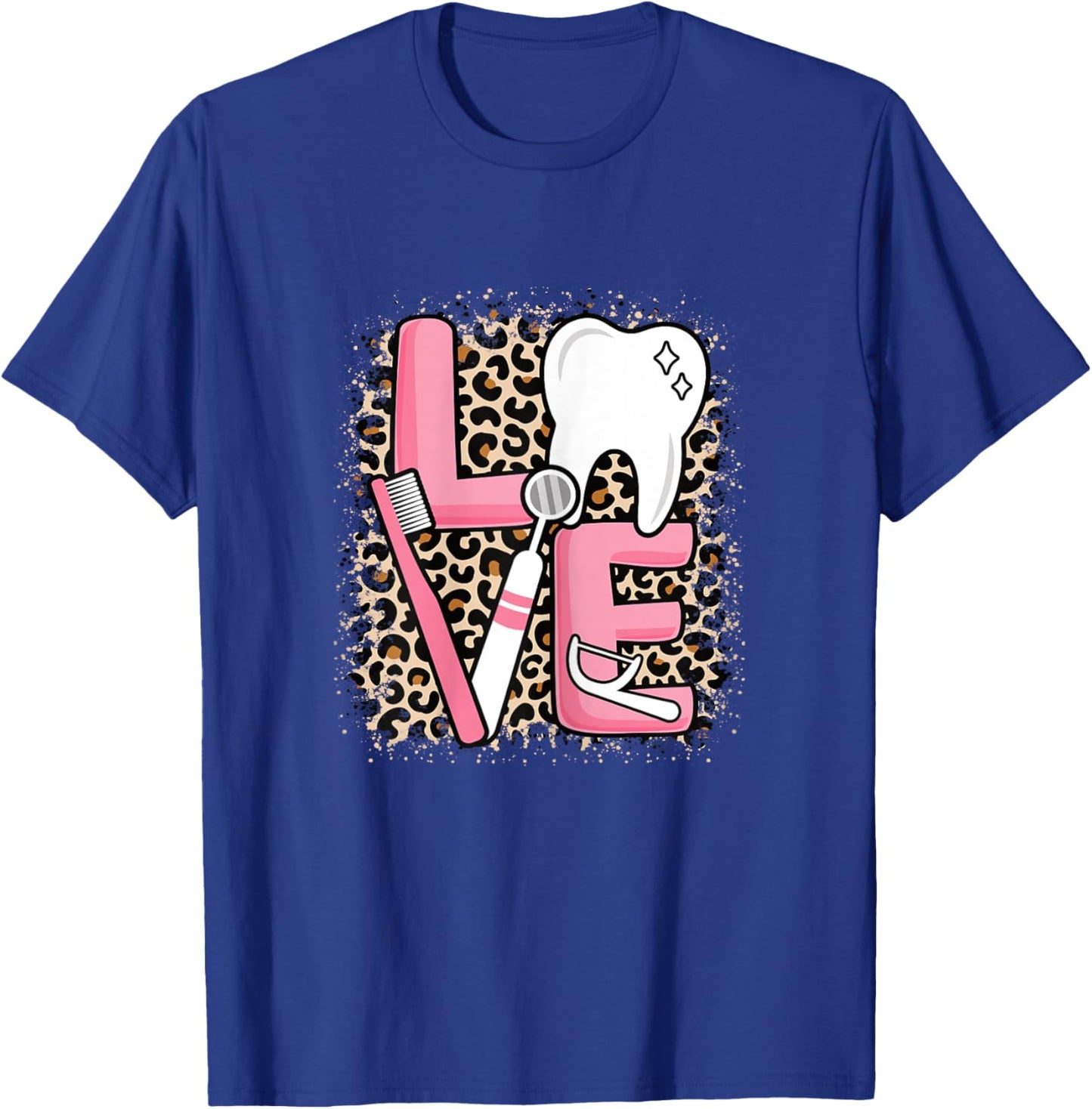 Dental Love Cute Tooth Hygienist Assistant Dentist Women T-Shirt - T-Shirt | Royal