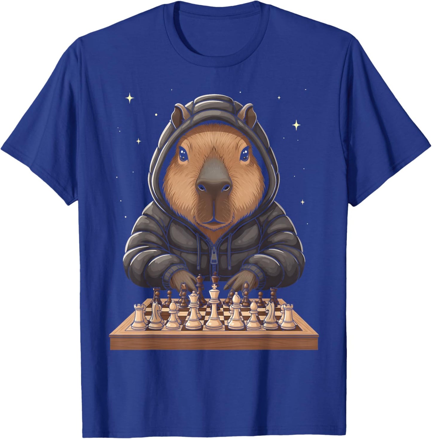 Cool Capybara Playing Chess Smart Animal Checkmate T-Shirt - T-Shirt | Royal
