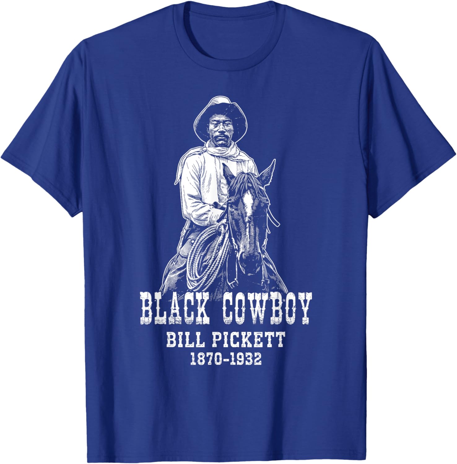 Bill Pickett Black Cowboy Rodeo Legend African American T-Shirt - T-Shirt | Royal