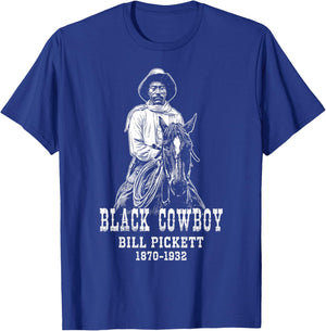 Bill Pickett Black Cowboy Rodeo Legend African American T-Shirt - T-Shirt | Royal