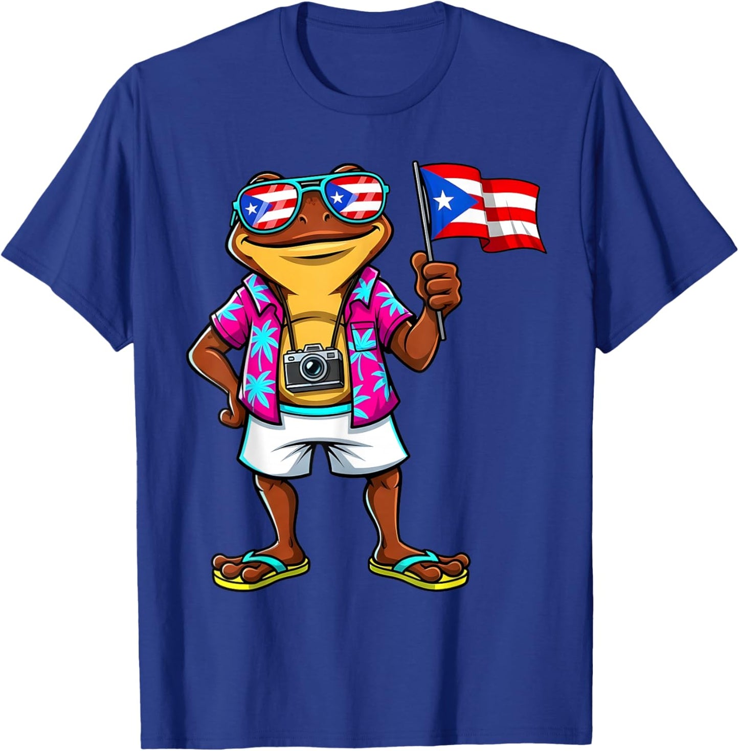 Funny Coqui Frog Puerto Rico Flag Boricua Puerto Rican Taino T-Shirt - T-Shirt | Royal