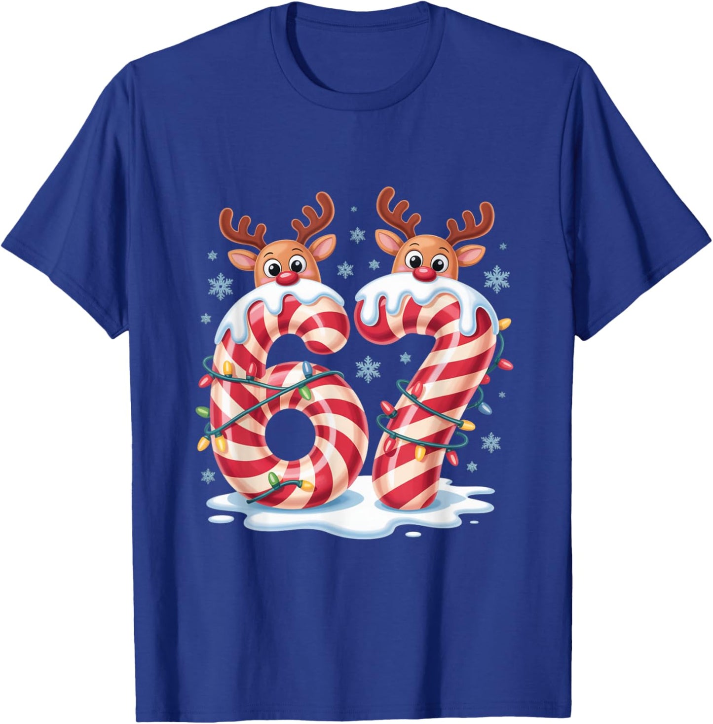 Christmas 67 Funny Xmas Six Seven Ugly Sweater 6-7 T-Shirt - T-Shirt | Royal