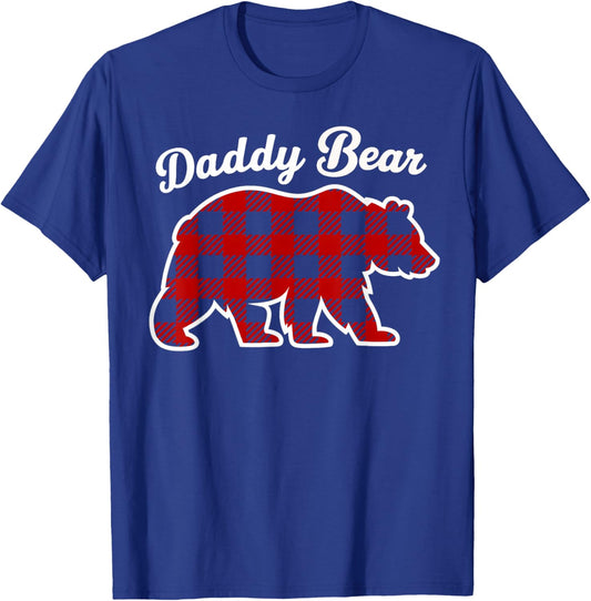 Daddy Bear Buffalo Red Plaid Matching Family Christmas T-Shirt - T-Shirt | Royal