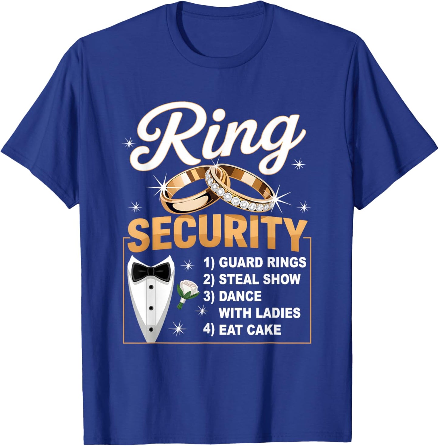 Kid Ring Security-Ring Bearer Wedding Day Groom Party Tuxedo T-Shirt - T-Shirt | Royal