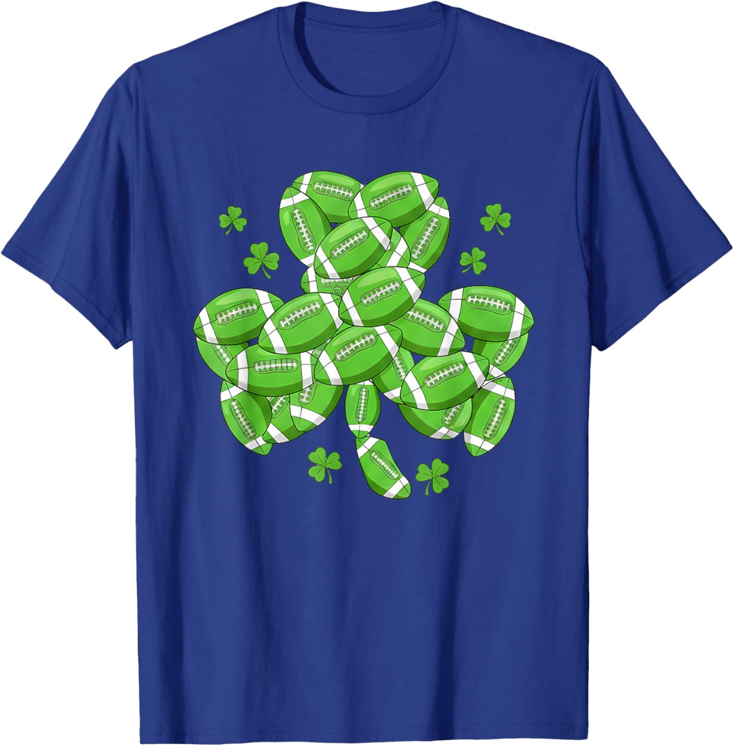 St Patricks Day Football Shamrock Irish Boys Men T-Shirt - T-Shirt | Royal