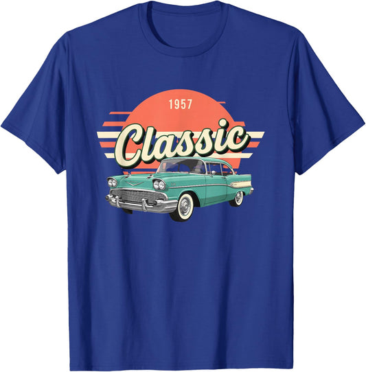 Trucks & Off-Road, Classic 1957 Cruiser Club Vibes T-Shirt - T-Shirt | Royal