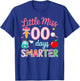 Little Miss 100 Days Smarter 100th Day of School Girls Kids T-Shirt - T-Shirt | Royal