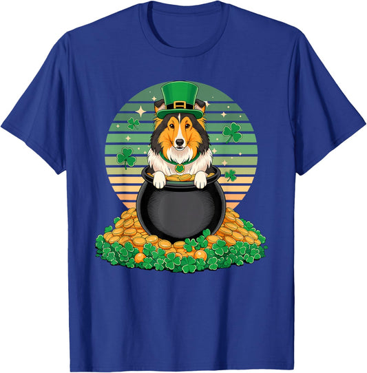 Shetland Sheepdog St Patricks Day Leprechaun Sheltie T-Shirt - T-Shirt | Royal