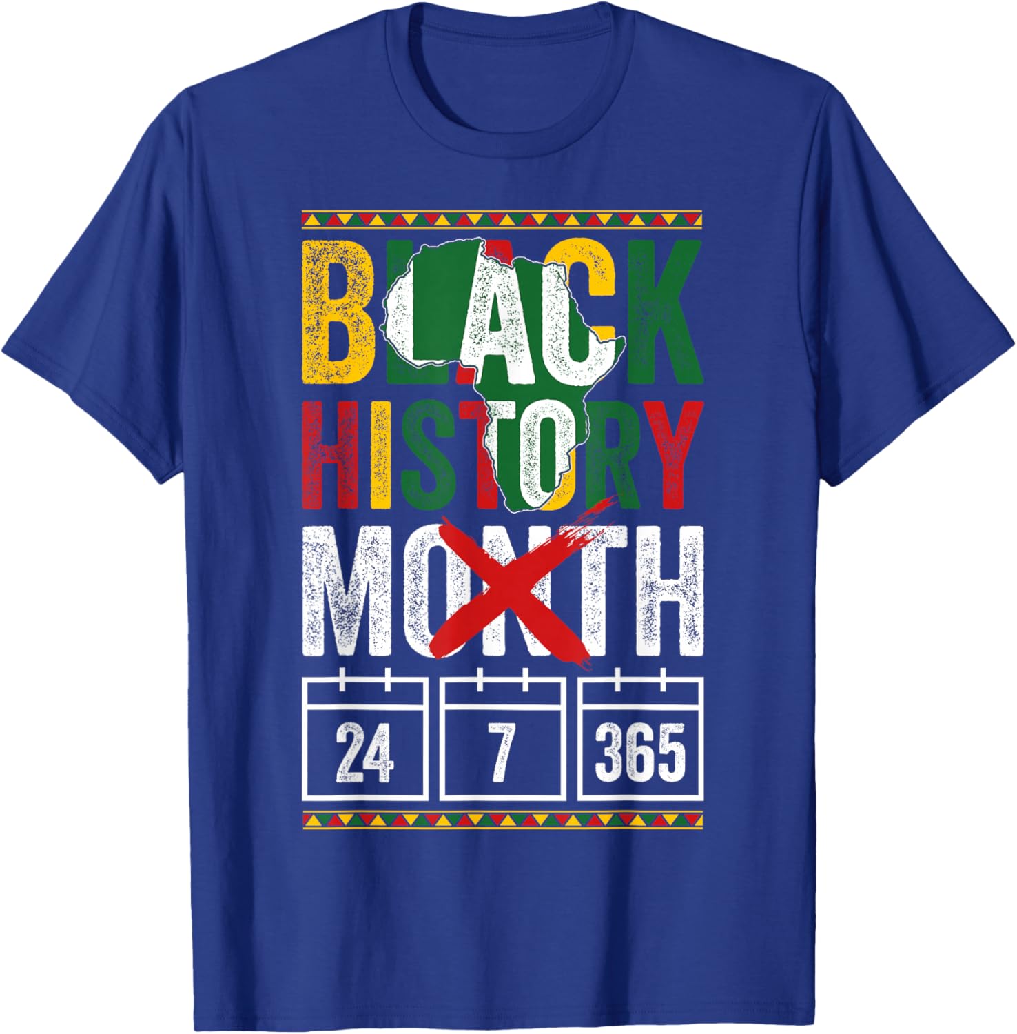 Black History Month Patriotic African American Men Women T-Shirt - T-Shirt | Royal
