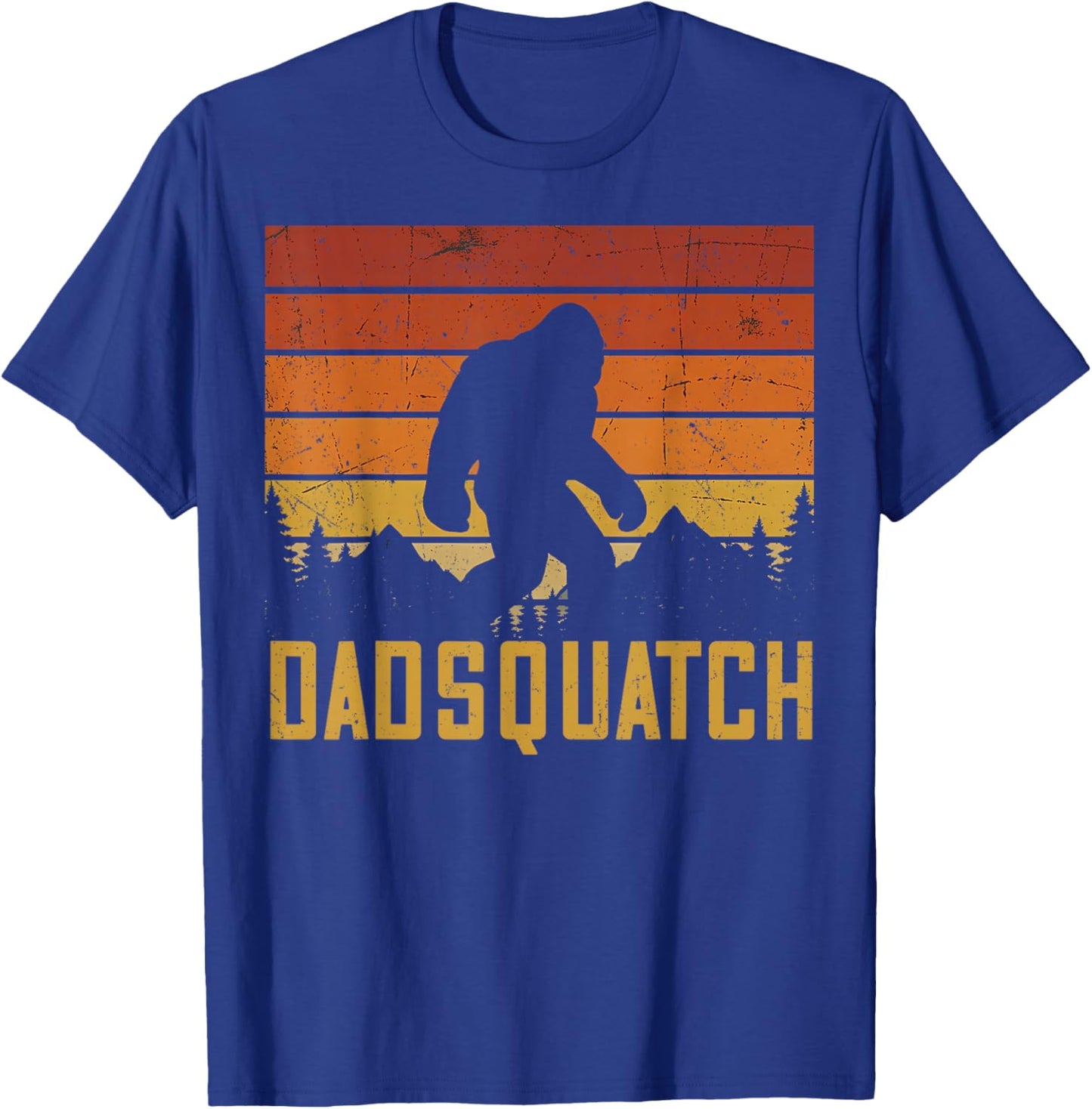 Vintage Bigfoot Sasquatch Dadsquatch Dad Fathers Day T-Shirt - T-Shirt | Royal