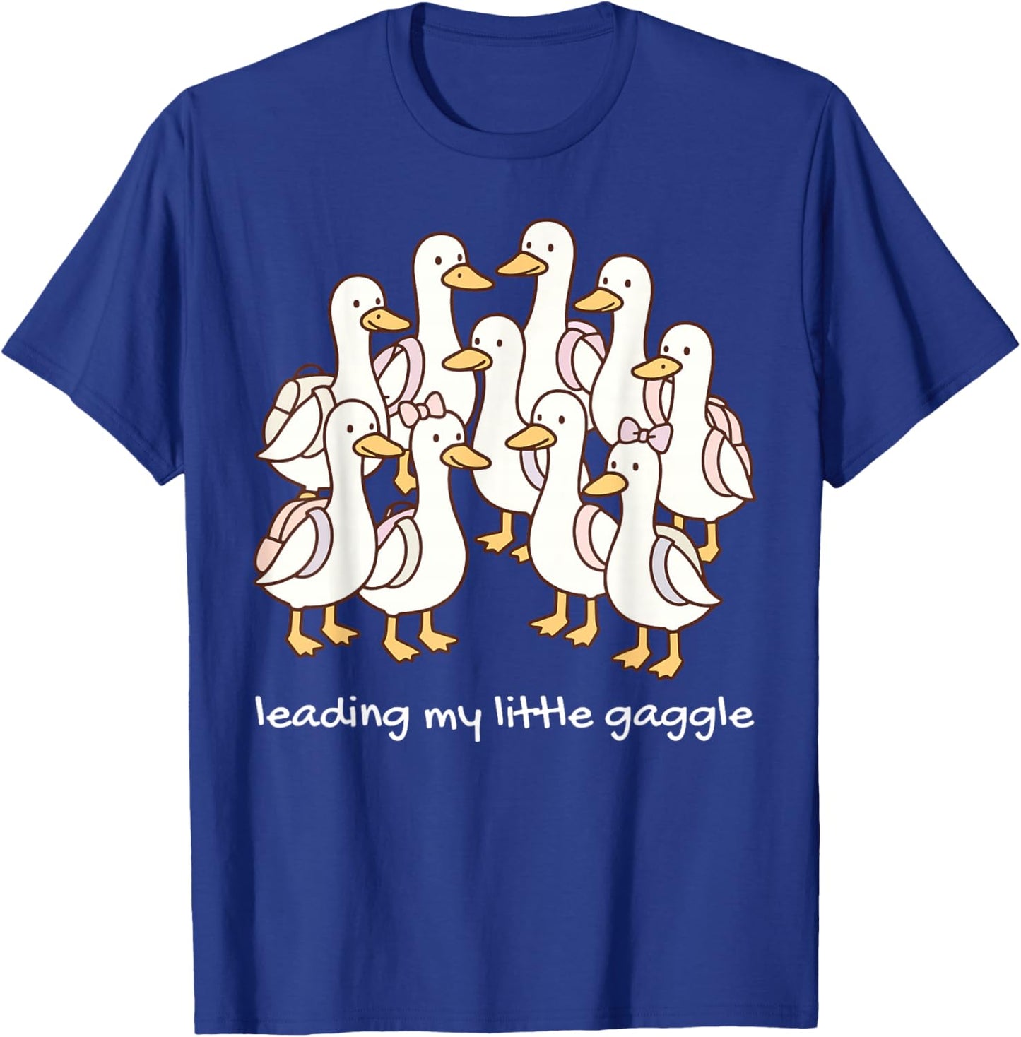 Leading My Little Gaggle Silly Goose Student Group Matching T-Shirt - T-Shirt | Royal