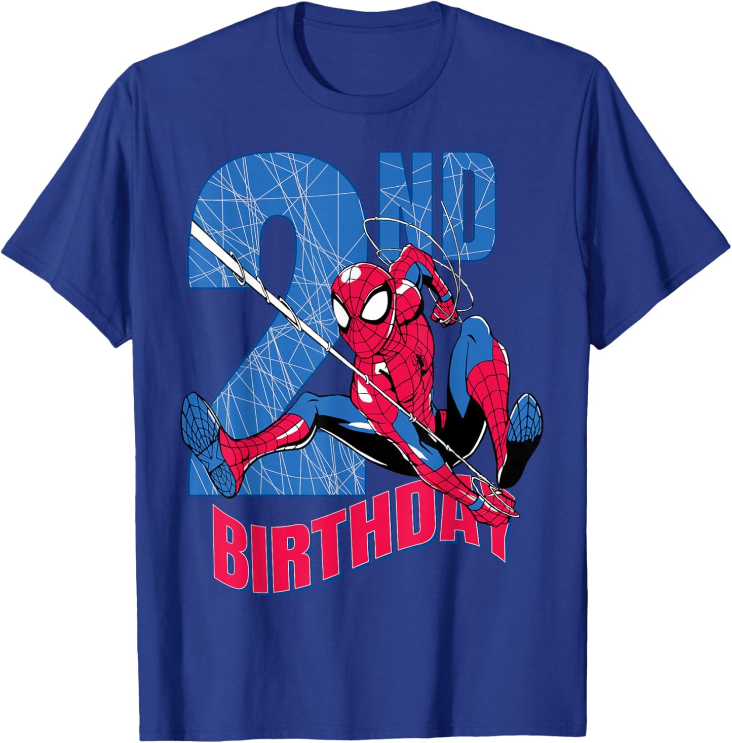 Marvel Comics Spider-Man 2nd Birthday Hero Web Action T-Shirt - T-Shirt | Royal