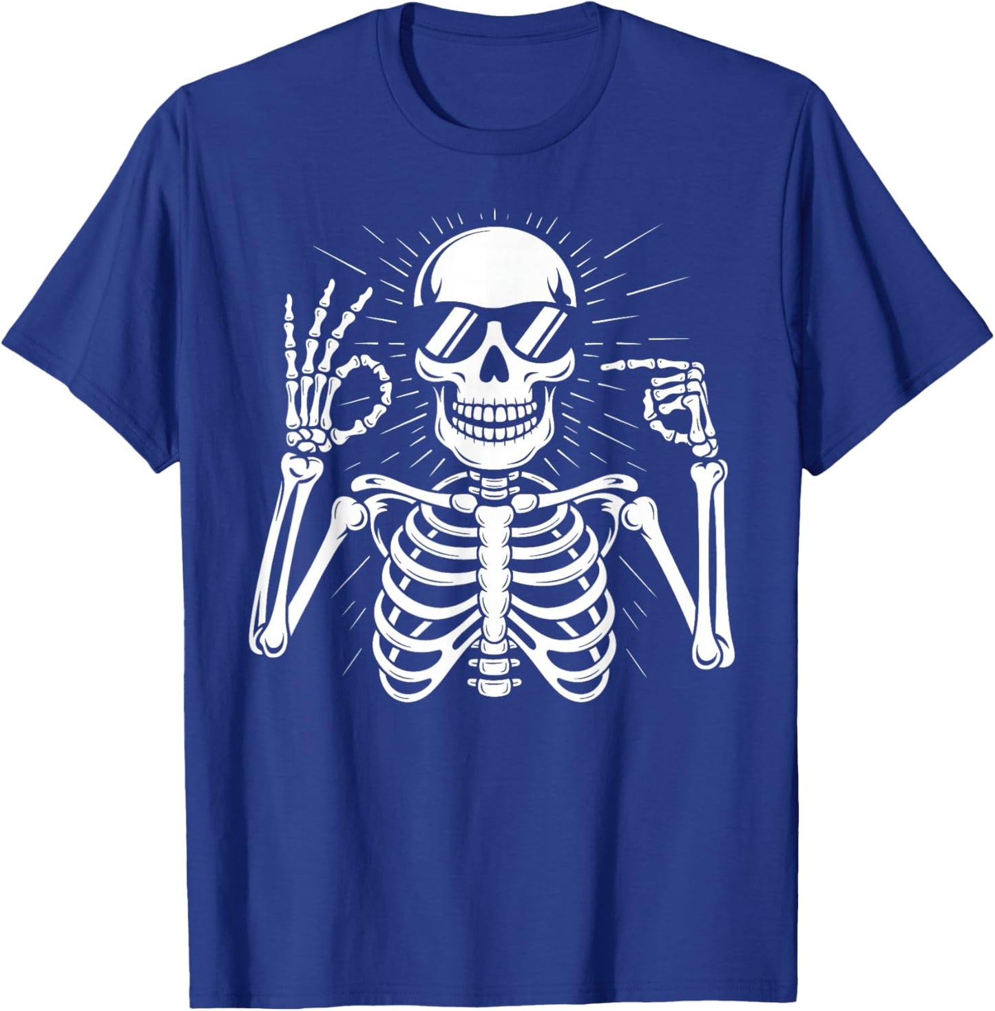 67 Skeleton Six Seven Halloween T-Shirt - T-Shirt | Royal
