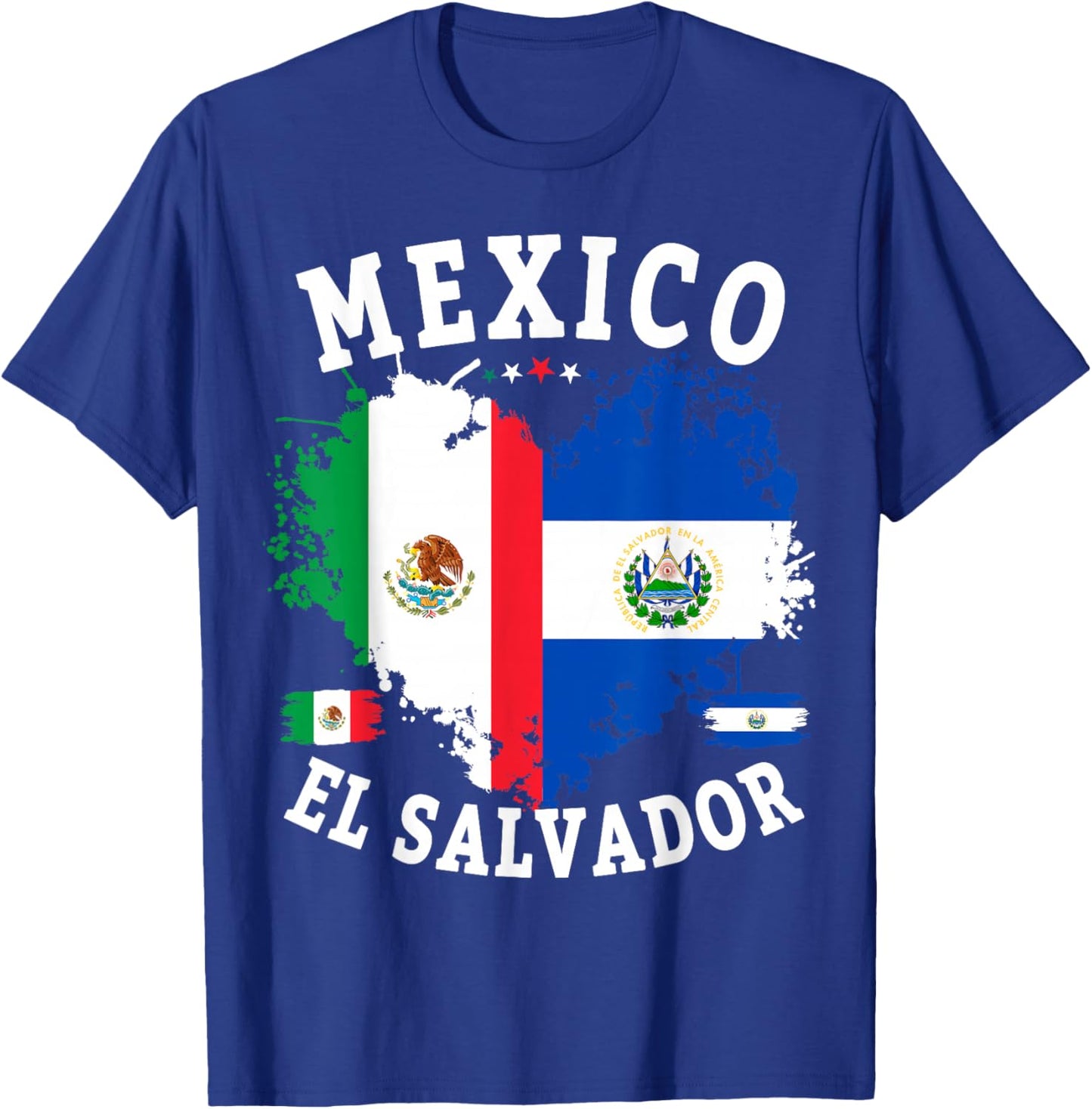 Mexico & Salvador Flag Costume Idea for Kids Salvadoreño T-Shirt - T-Shirt | Royal