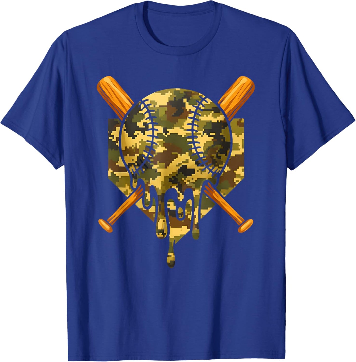 Baseball Camo Boys Ice Cream Youth Baseball T-Shirt - T-Shirt | Royal