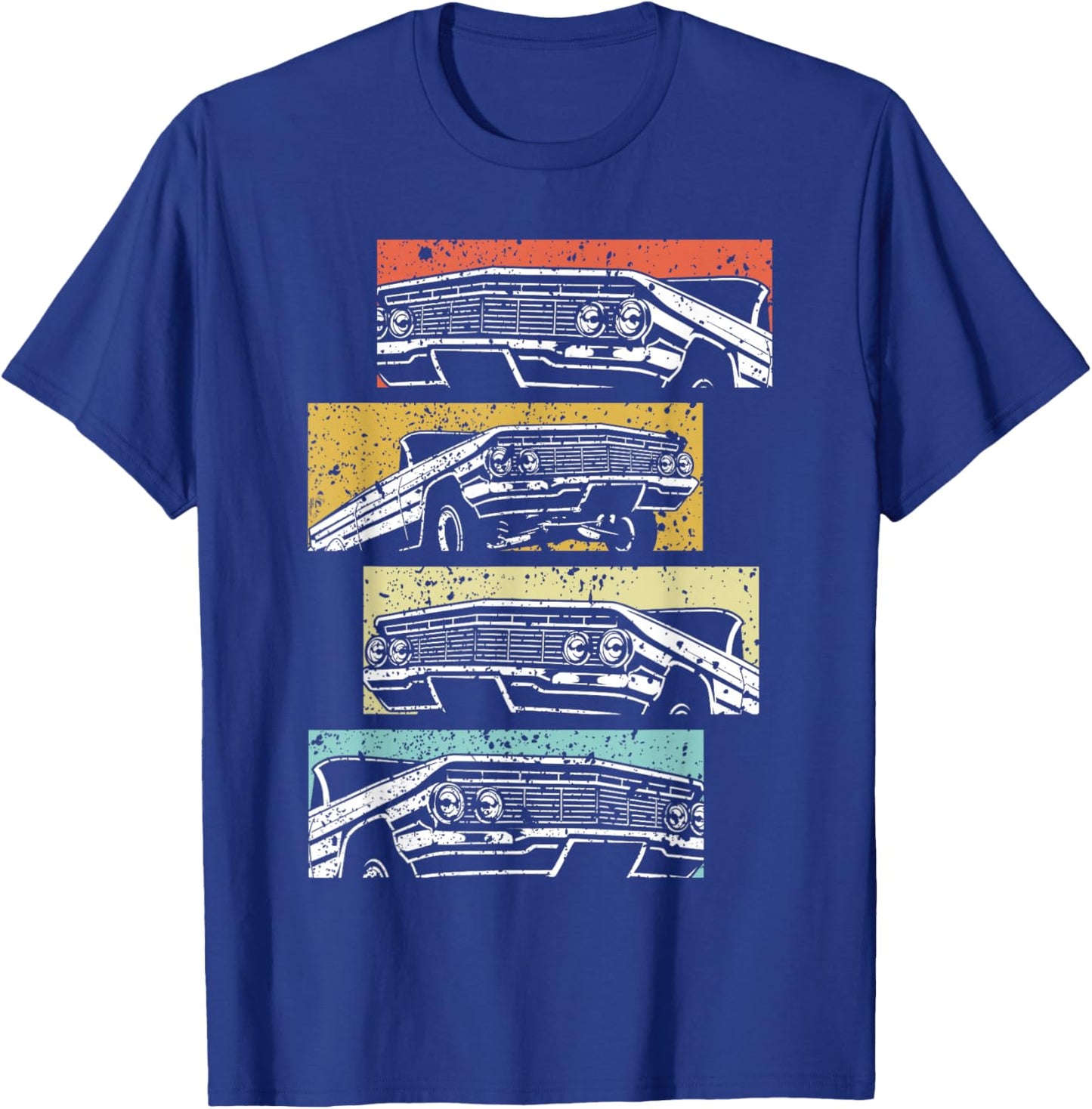 Vintage Old School Lowrider Car Chicano Art Los Angeles T-Shirt - T-Shirt | Royal