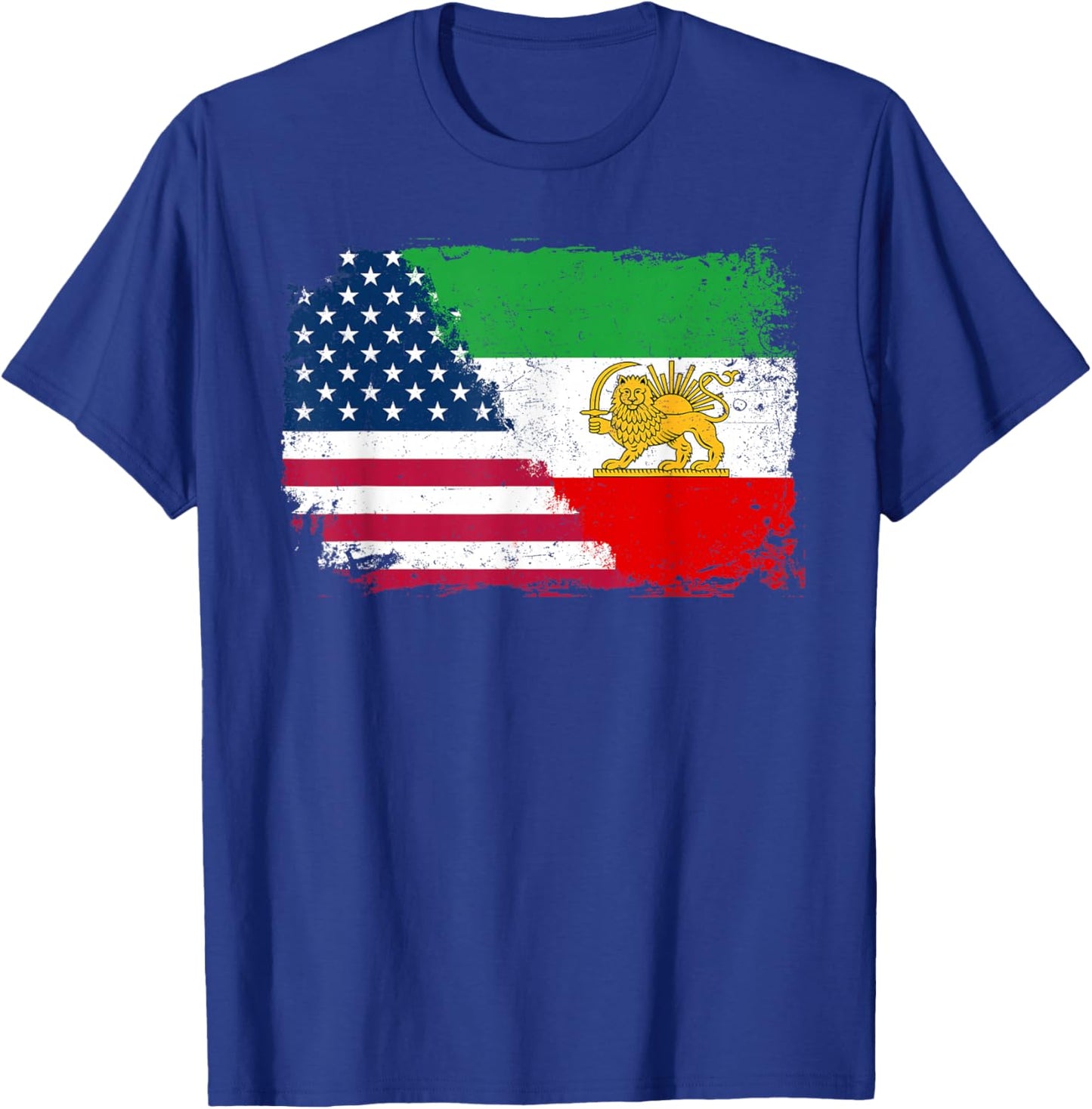 Vintage Persian American Flag USA Persia Roots Heritage T-Shirt - T-Shirt | Royal