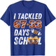 I Tackled 67+33 Days of School Football 100th Day Kids Boys T-Shirt - T-Shirt | Royal