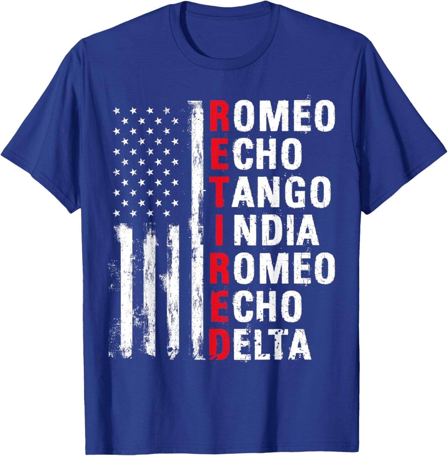 Retired Romeo Echo Tango India Romeo Echo Delta T-Shirt - T-Shirt | Royal
