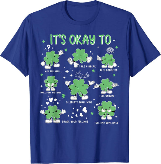 It's OK to Feel Your Feelings St. Patrick's Day SPED Teacher T-Shirt - T-Shirt | Royal