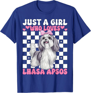 Just A Girl Who Loves Lhasa Apsos Lhasa Apso Dog Coquette T-Shirt - T-Shirt | Royal