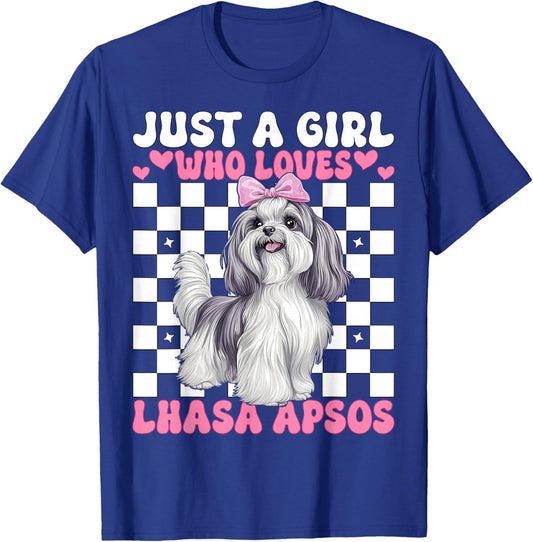 Just A Girl Who Loves Lhasa Apsos Lhasa Apso Dog Coquette T-Shirt - T-Shirt | Royal