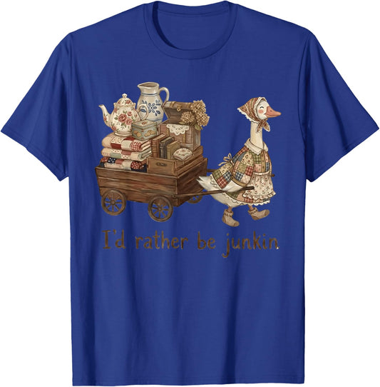 Silly Goose Cottagecore Junkin Folk Grandma Core Grannycore T-Shirt - T-Shirt | Royal