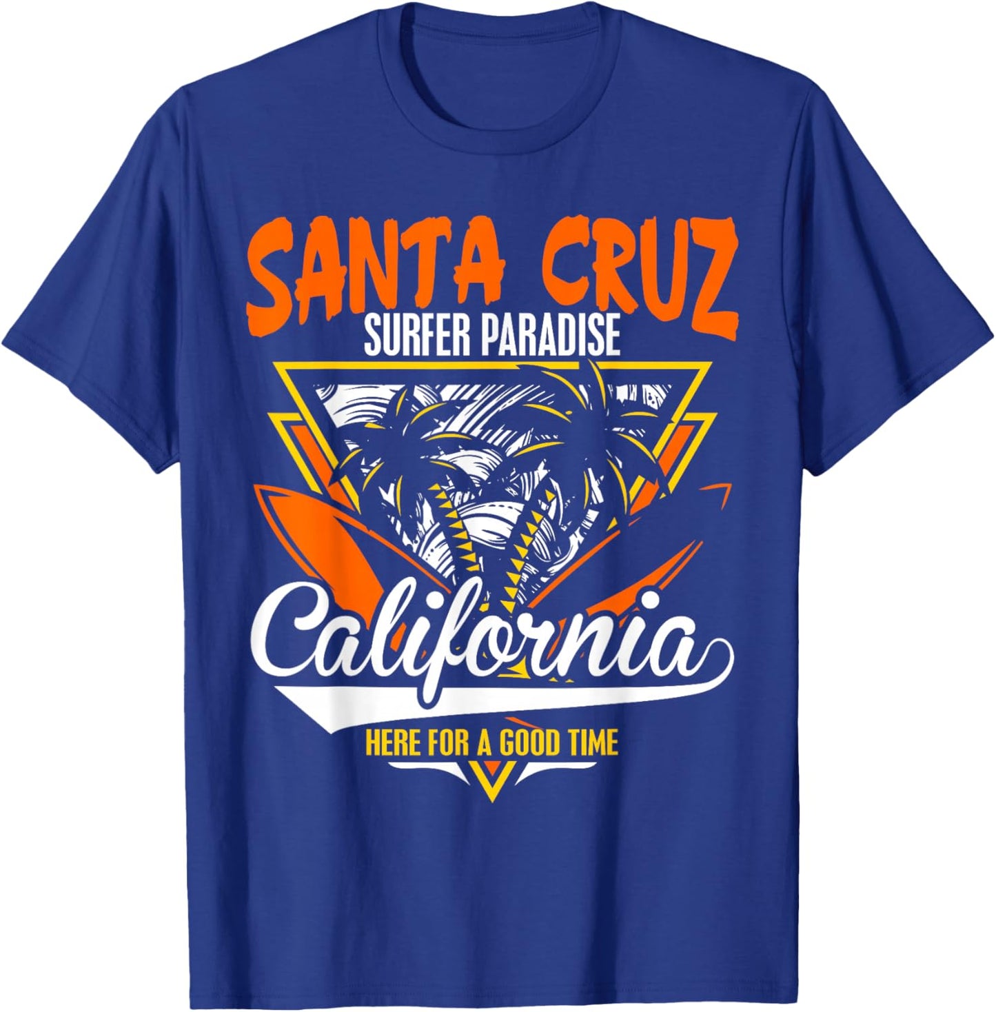 Retro Santa Cruz California Surf Paradise & Beach Adventure T-Shirt - T-Shirt | Royal
