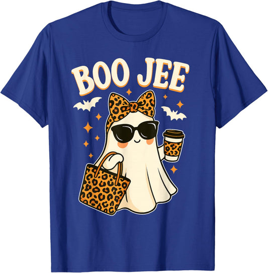 Boo JEE Ghost Shirt Halloween Women Girls Boojee Halloween T-Shirt - T-Shirt | Royal