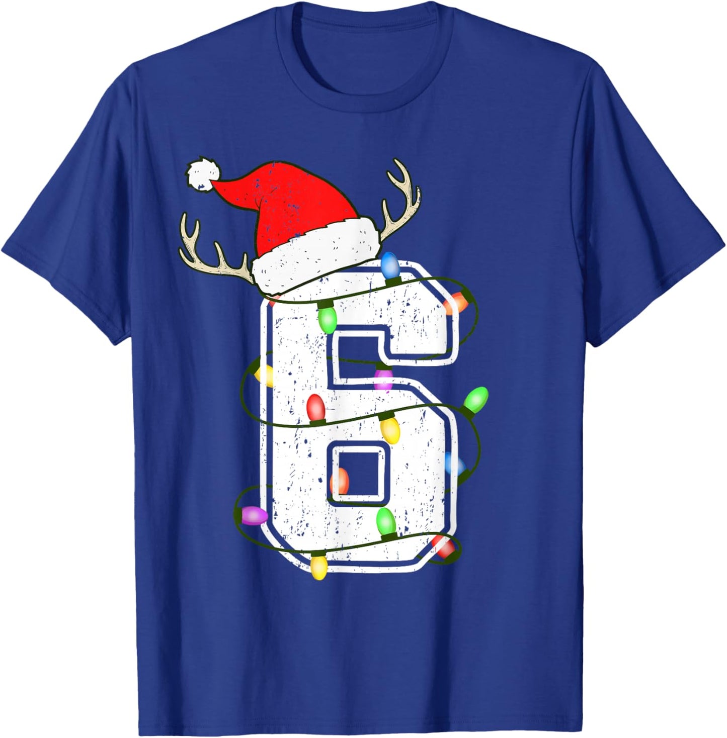Number 6 6th Birthday Boy Six Christmas Happy Birthday Kids T-Shirt - T-Shirt | Royal