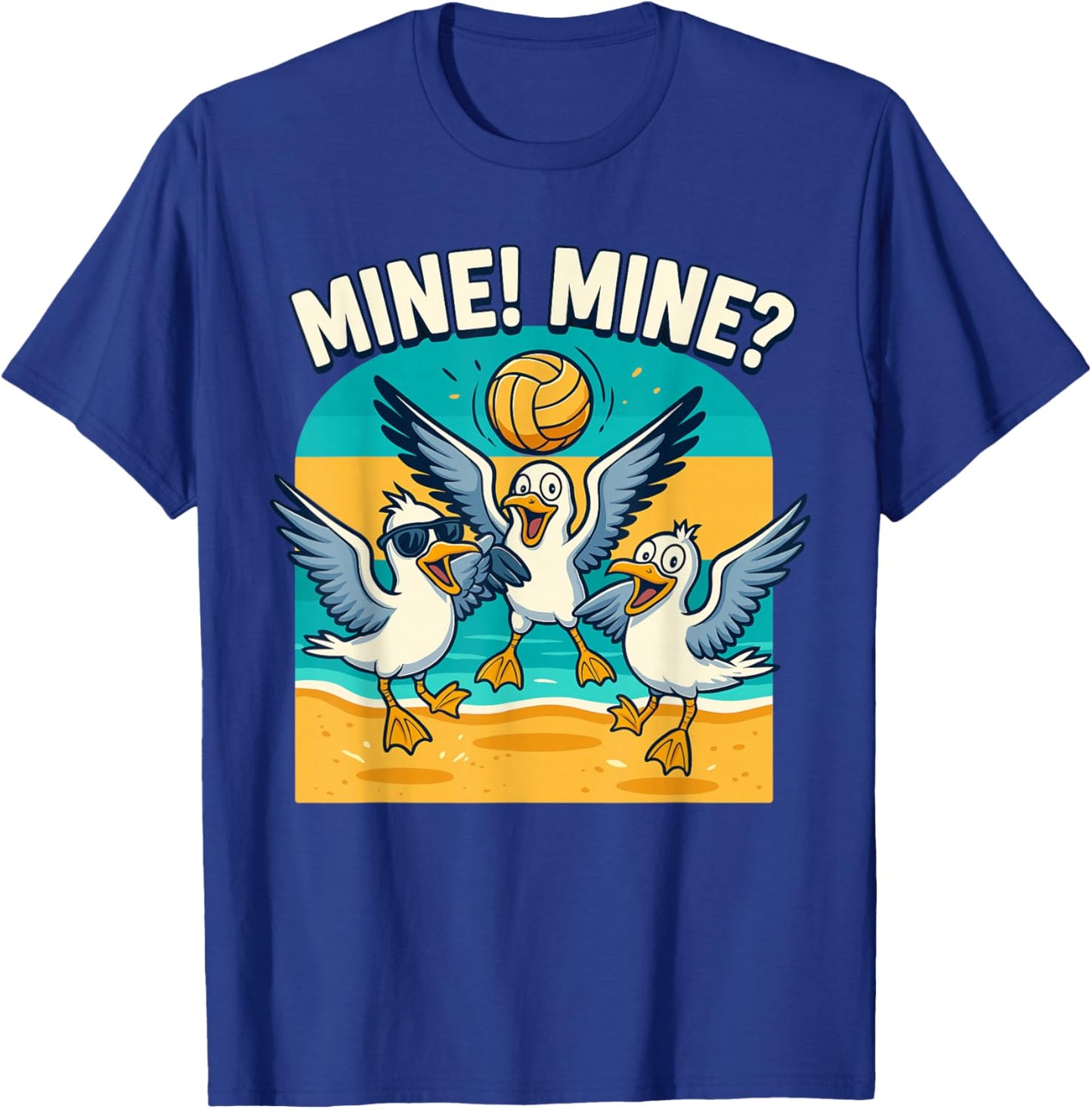 Volleyball Costume for Girls Women, Volleyball Seagull Mine T-Shirt - T-Shirt | Royal