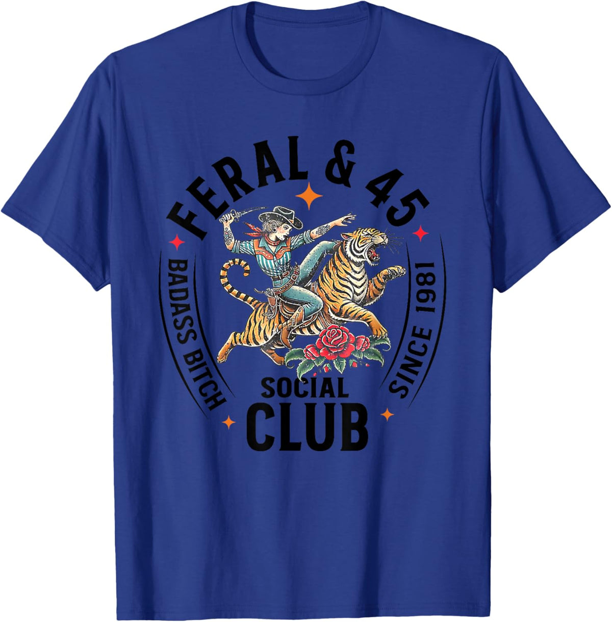 Feral & 45 Social Club Since 1981 T-Shirt - T-Shirt | Royal