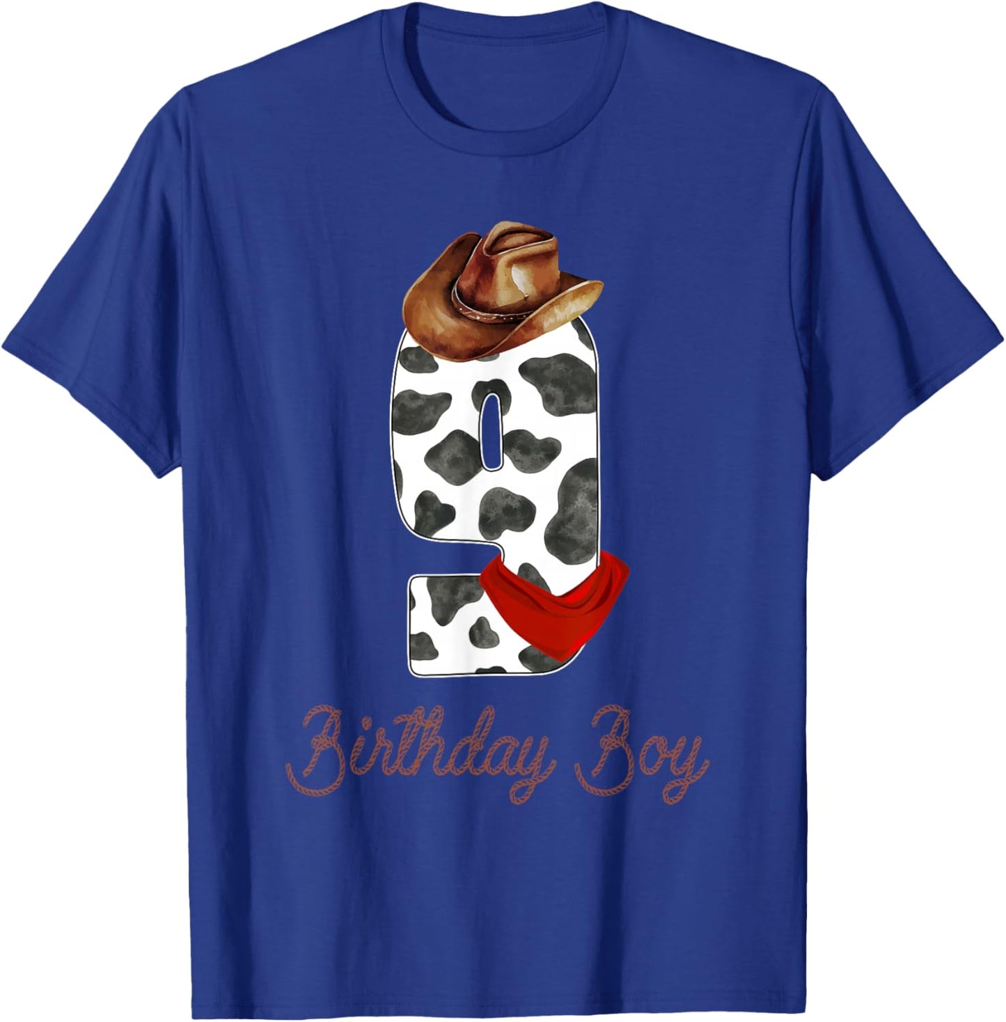 It's My 9th Birthday Boy Vintage 9 Years Old Boys Cowboy T-Shirt - T-Shirt | Royal