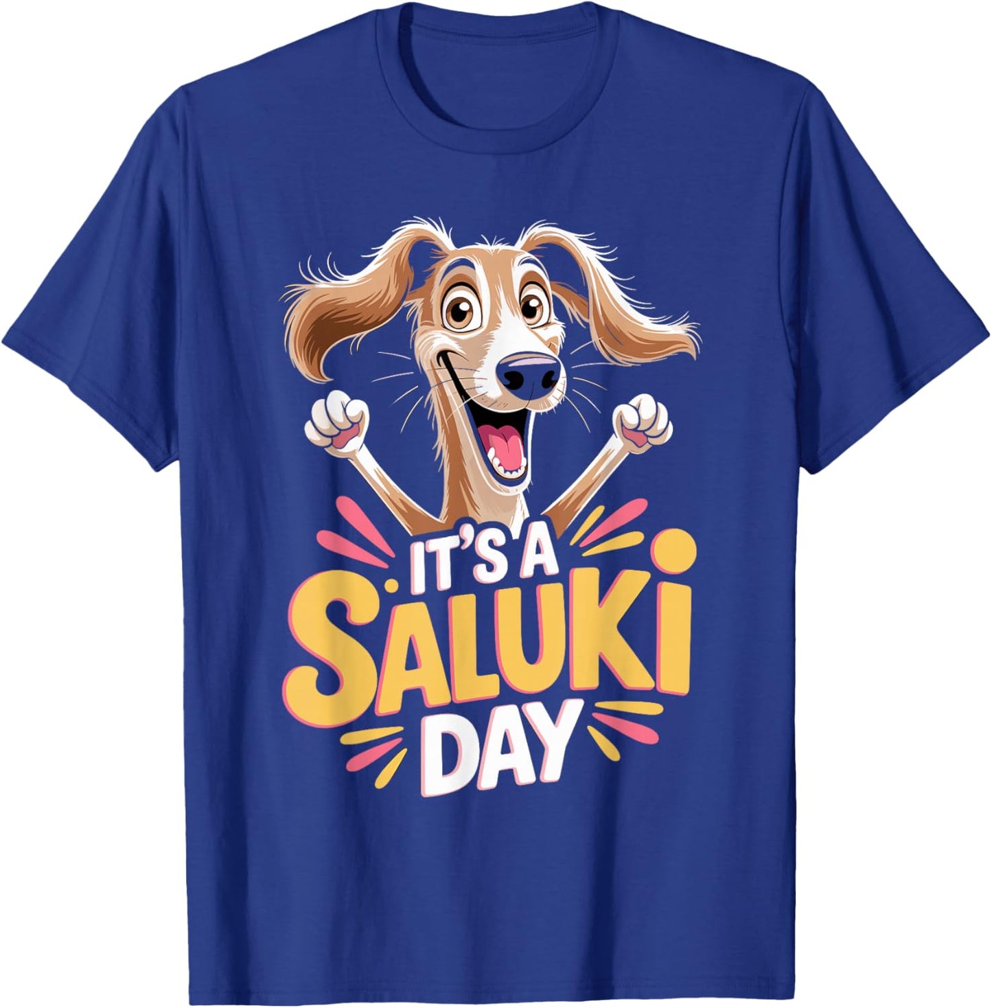 It's a Saluki Day Cartoon Pet Dog Breed Persian Greyhound T-Shirt - T-Shirt | Royal