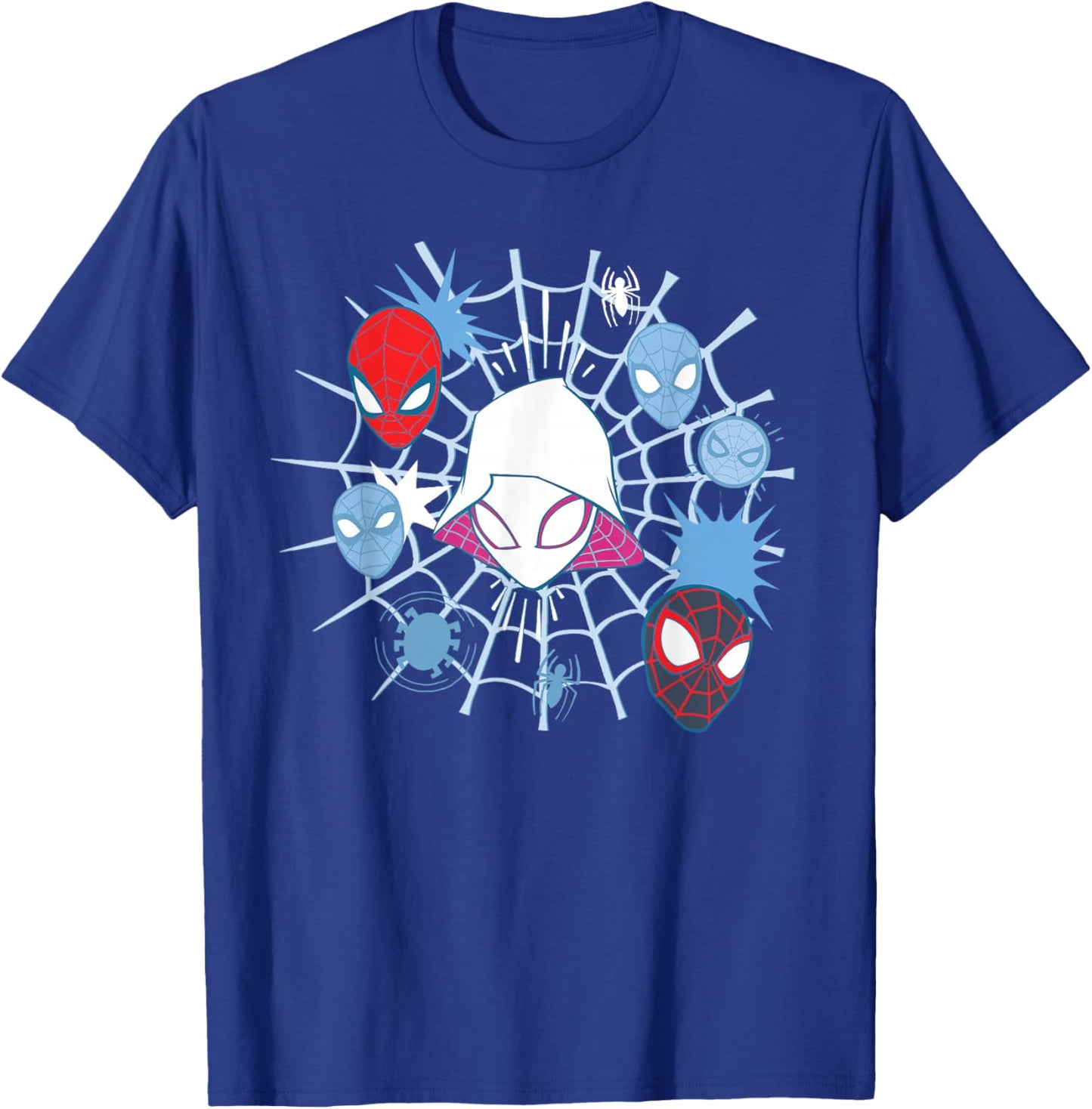 Marvel Ghost-Spider Team Spidey Big Face Collage T-Shirt - T-Shirt | Royal