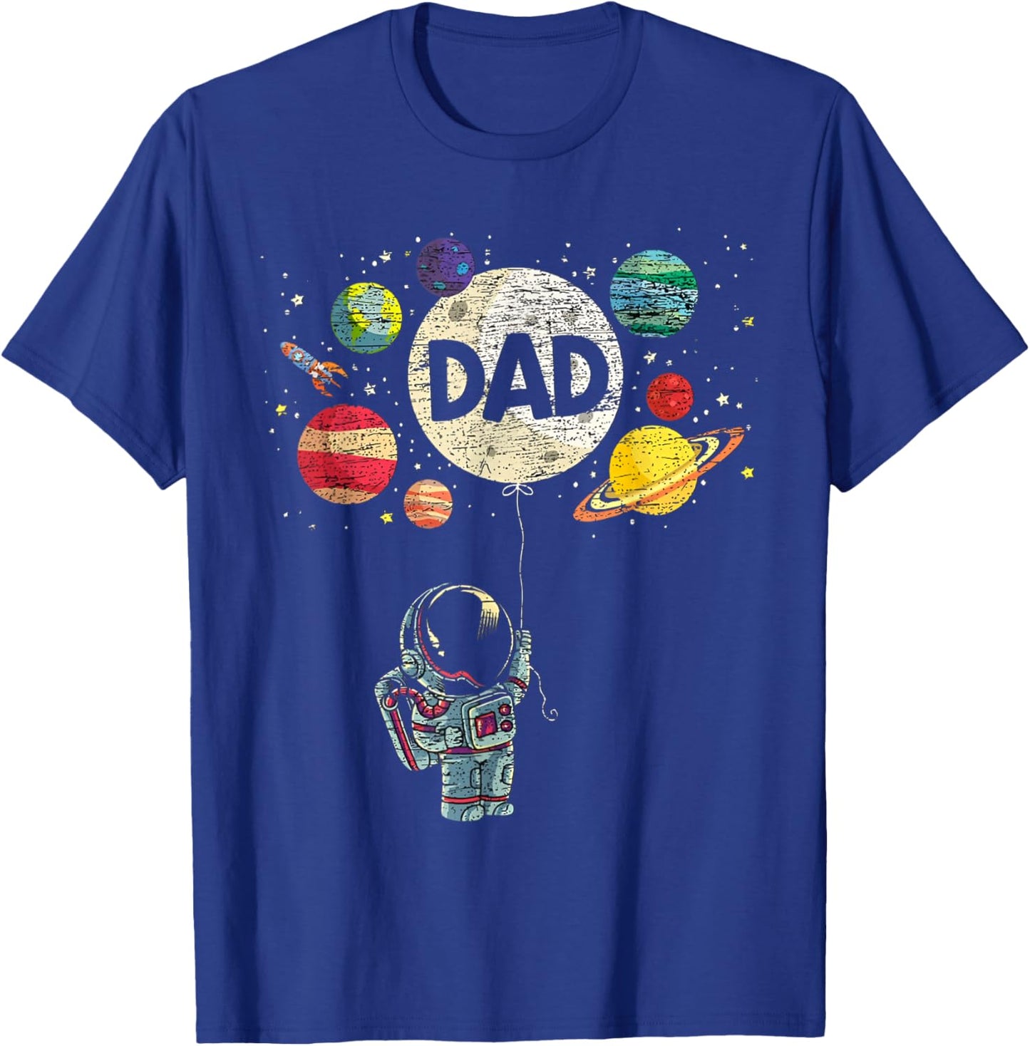 Dad of The Birthday Boys Space Astronaut Family Party Daddy T-Shirt - T-Shirt | Royal