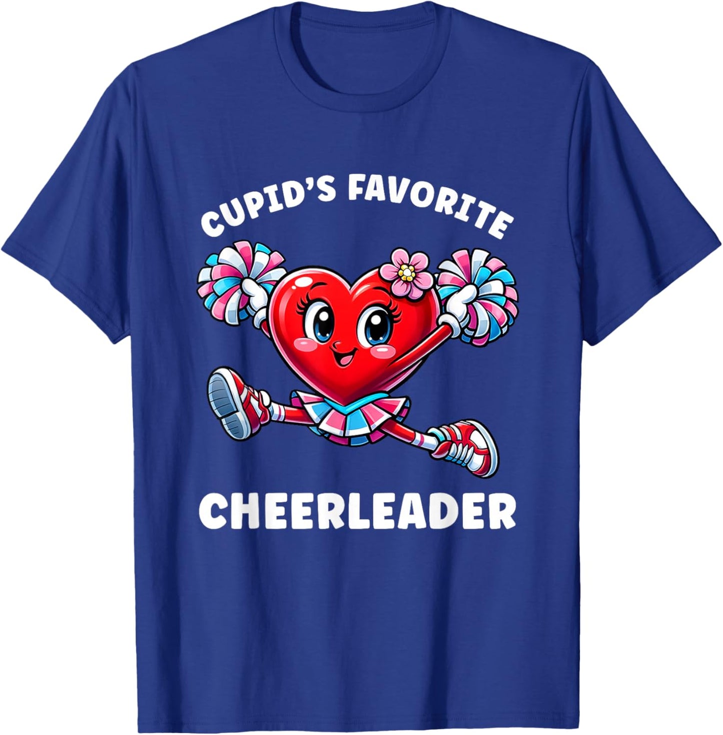 Cupid's Favorite Cheerleader Valentine's Day Cheerleading T-Shirt - T-Shirt | Royal